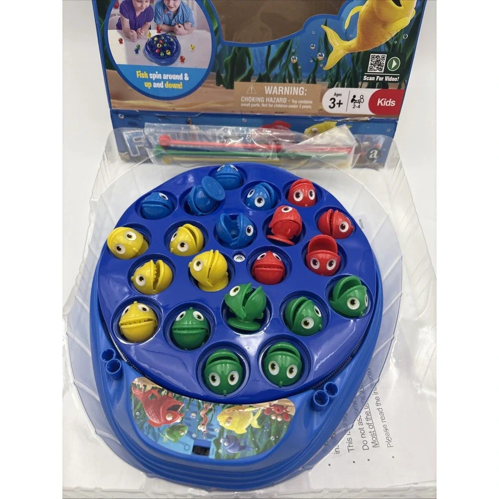 Ambassador Games The Fishing Game 2-4 Players Ages 3+ Motorized Spinning Pond